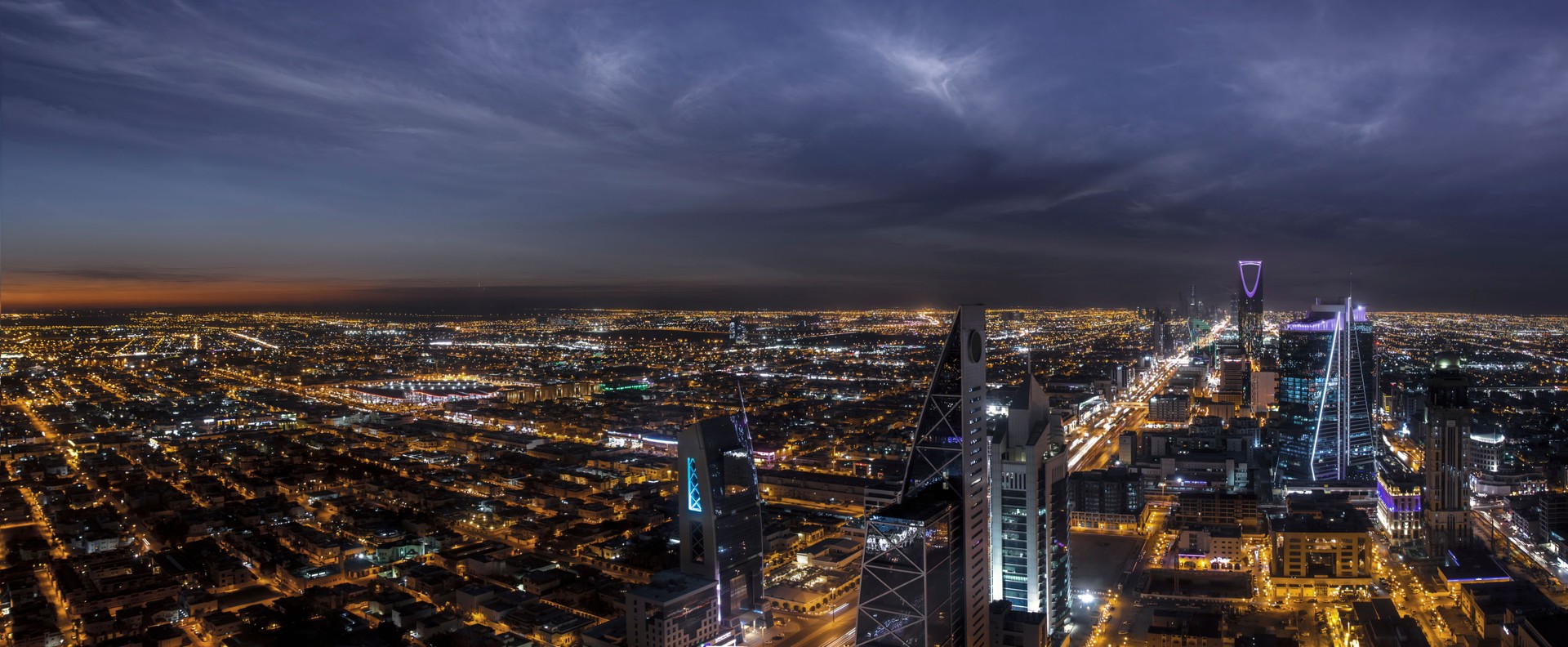 Riyadh city in Saudi Arabia, night view